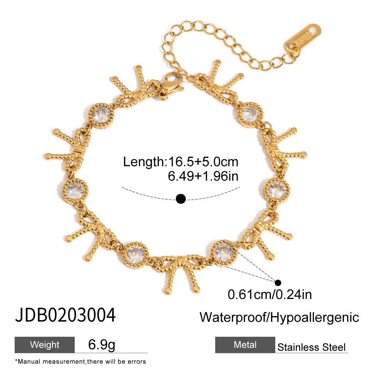 Stainless steel zircon bracelet