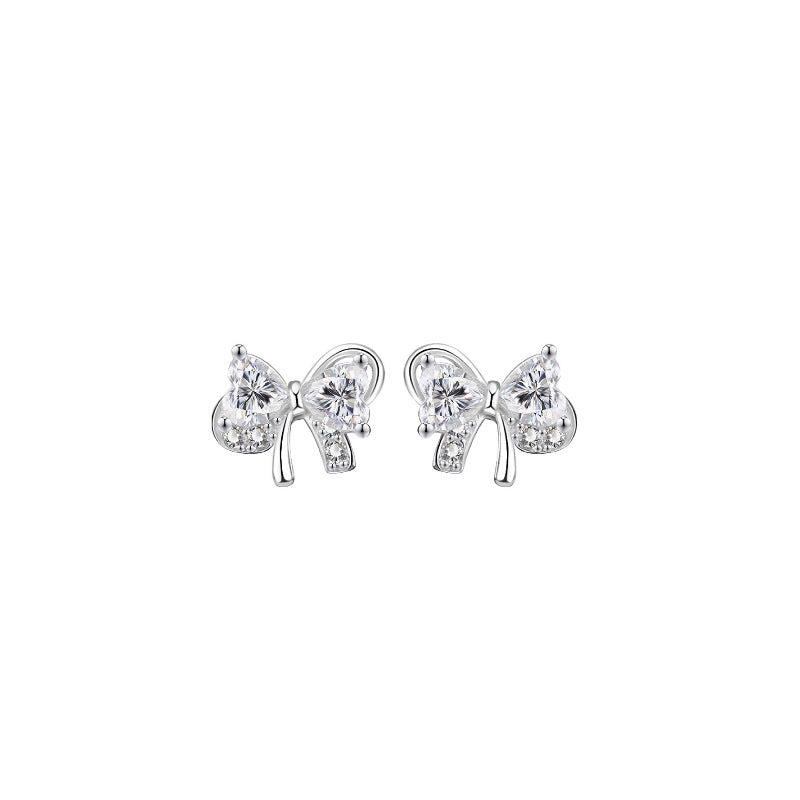 999 Sterling Silver Bow Stud Earrings