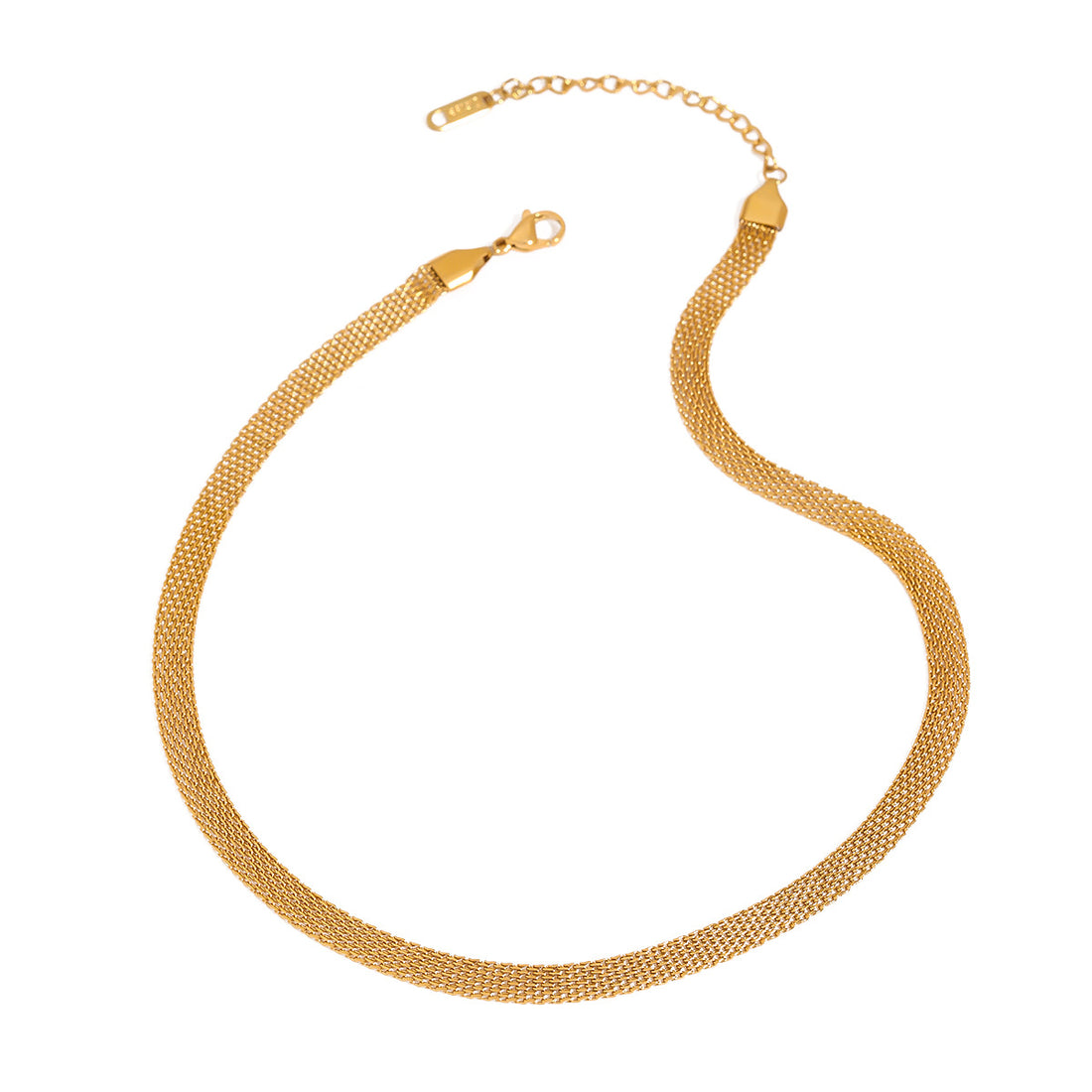 Plain ring titanium steel stacked necklace