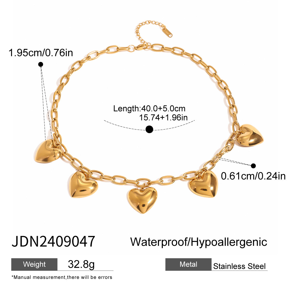 Stainless steel love pendant collarbone chain necklace