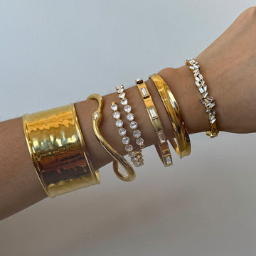 Stainless steel zircon bracelet open bracelet does not fade