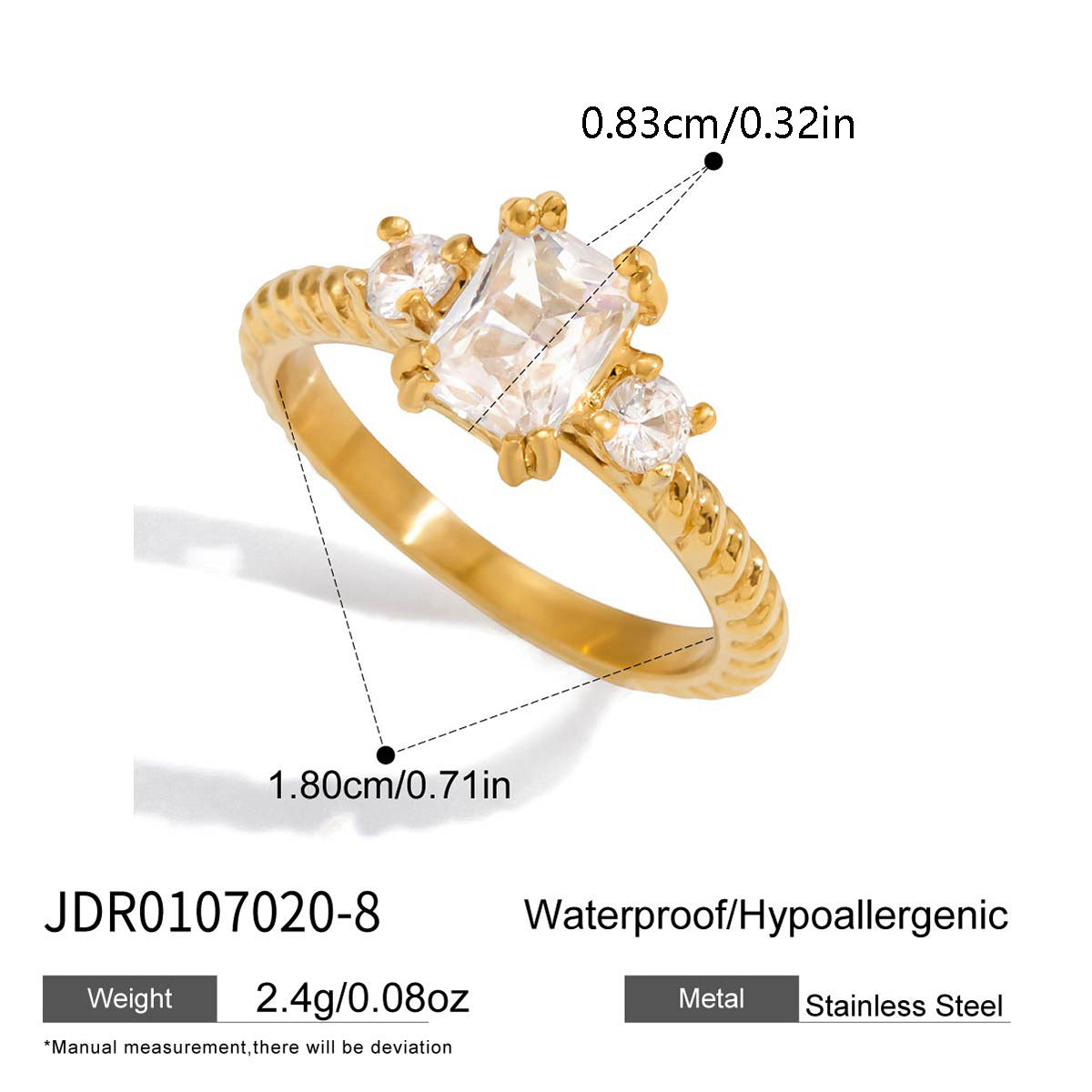 Titanium steel zircon ring does not fade