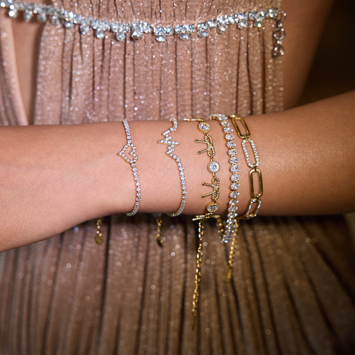 Stainless steel zircon bracelet