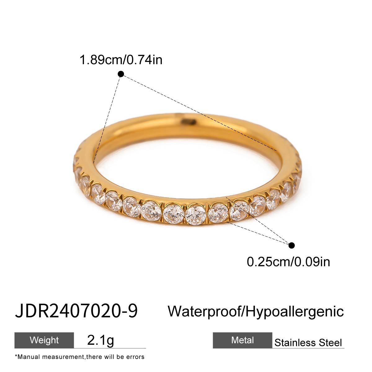 Zircon titanium steel ring