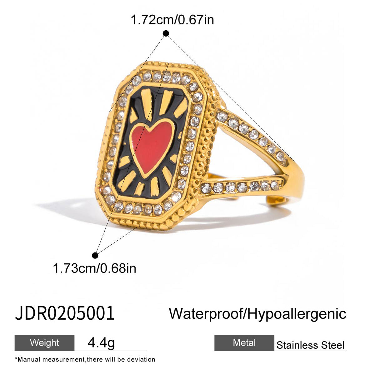 Titanium steel zircon ring does not fade
