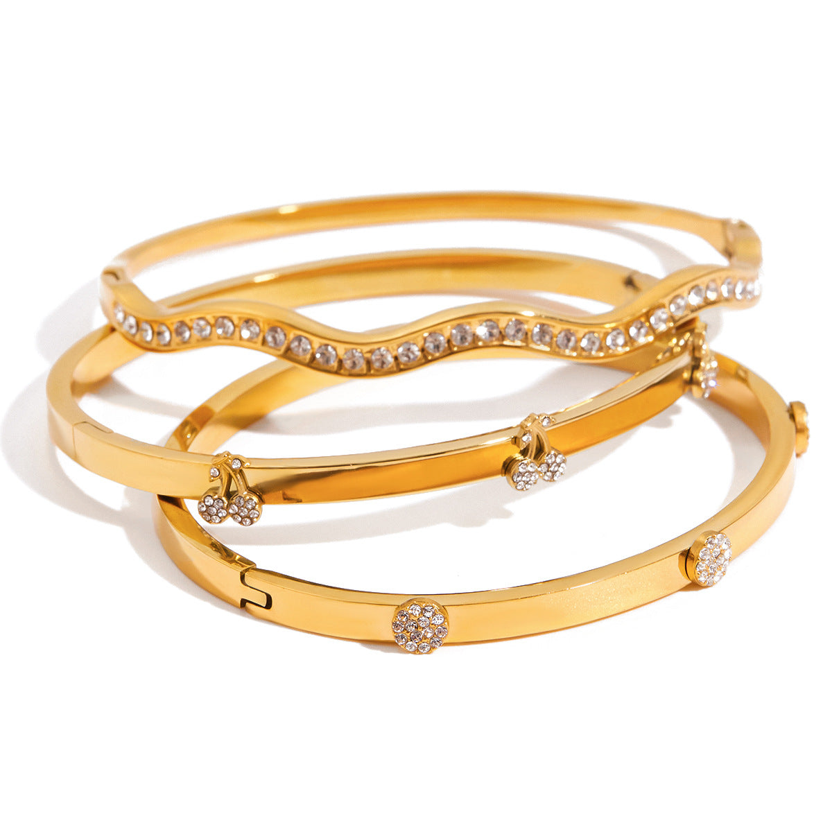 Stainless steel rhinestone buckle bracelet