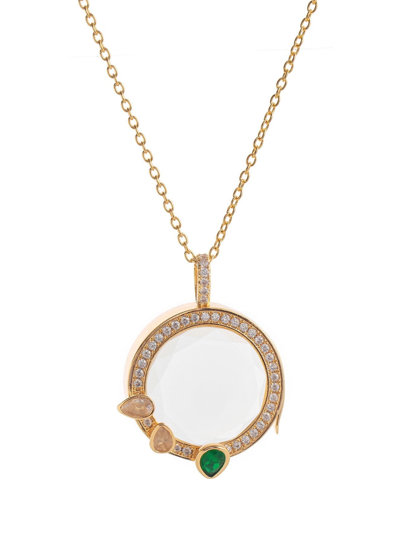 Glass photo box pendant DIY hollow transparent necklace