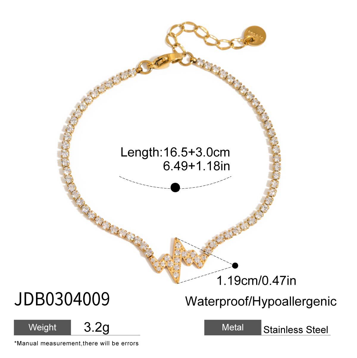 Stainless steel zircon bracelet
