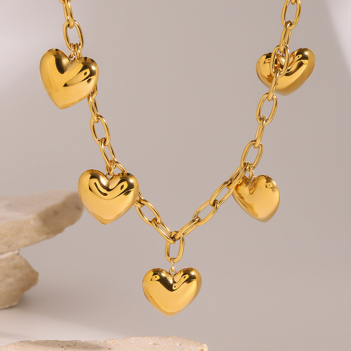 Stainless steel love pendant collarbone chain necklace