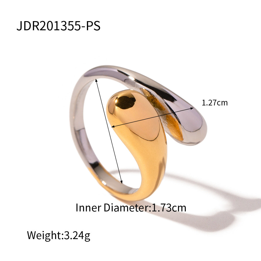 Stainless steel chunky cross opening ring