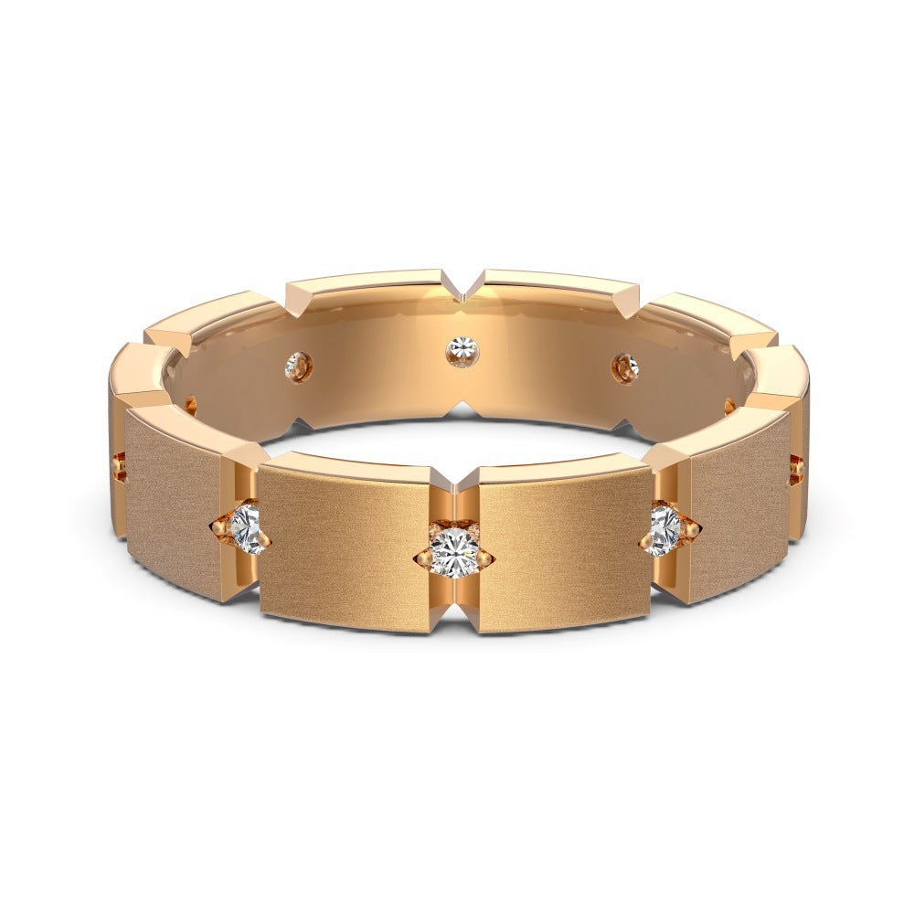 S925 Sterling Silver Plain Silver Male and Female Couple Ring-2