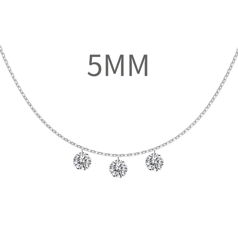 S925 Sterling Silver Tassel Oval Water Drop Wedding Necklace