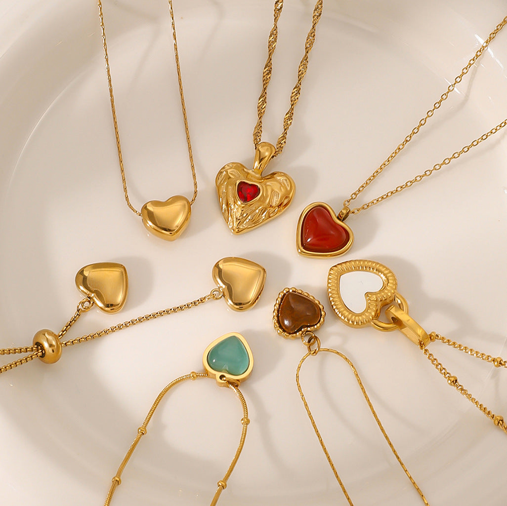 Stainless steel love pendant collarbone chain necklace