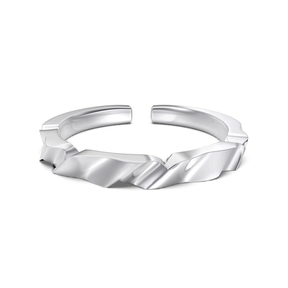 S925 Sterling Silver Vegetarian Ring Cute Stackable Open Ring