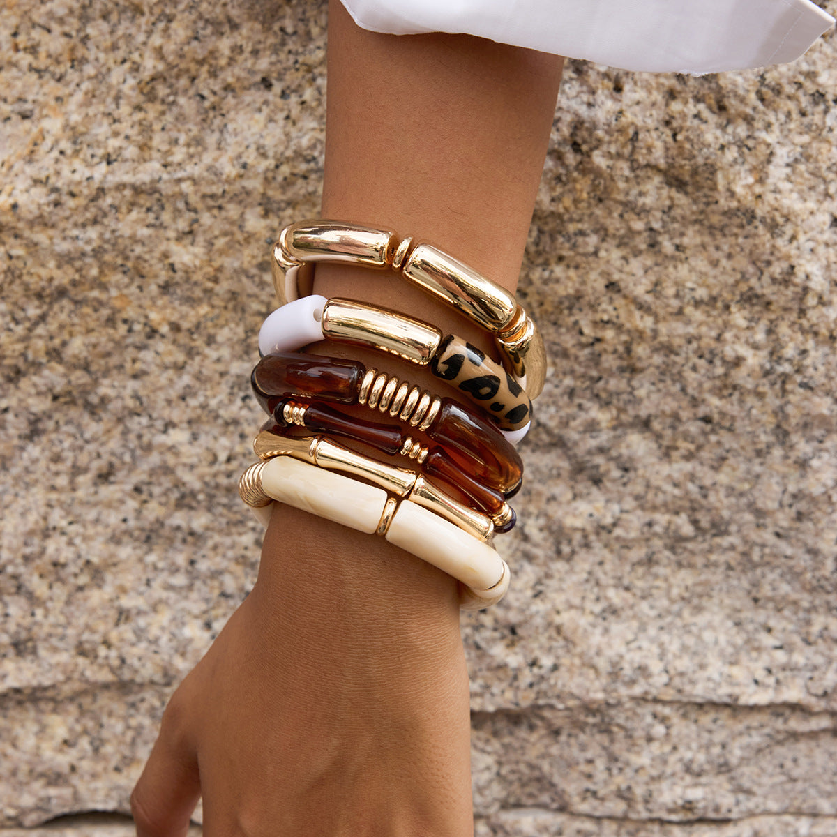 UV gold-plated resin acrylic bamboo bracelet