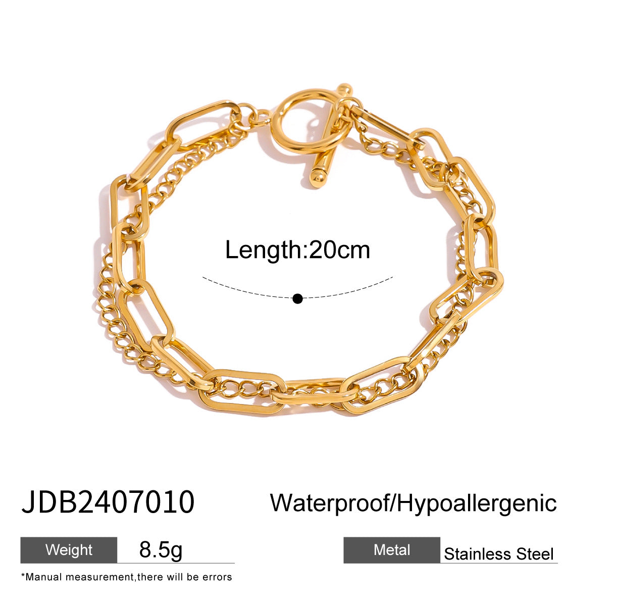 Stainless steel ot buckle plain ring multi-layer bracelet