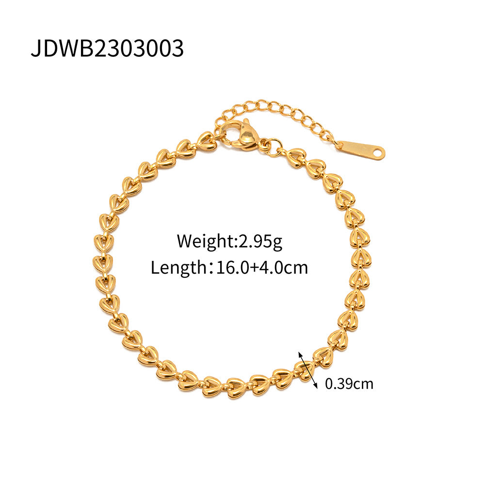 Stainless steel hollow love woven bracelet