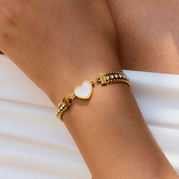 Stainless steel zircon love bracelet