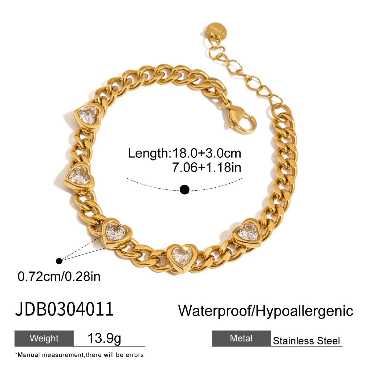 Love stainless steel zircon bracelet