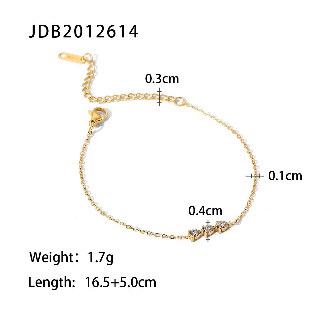 Delicate Stainless Steel Zircon Bracelet