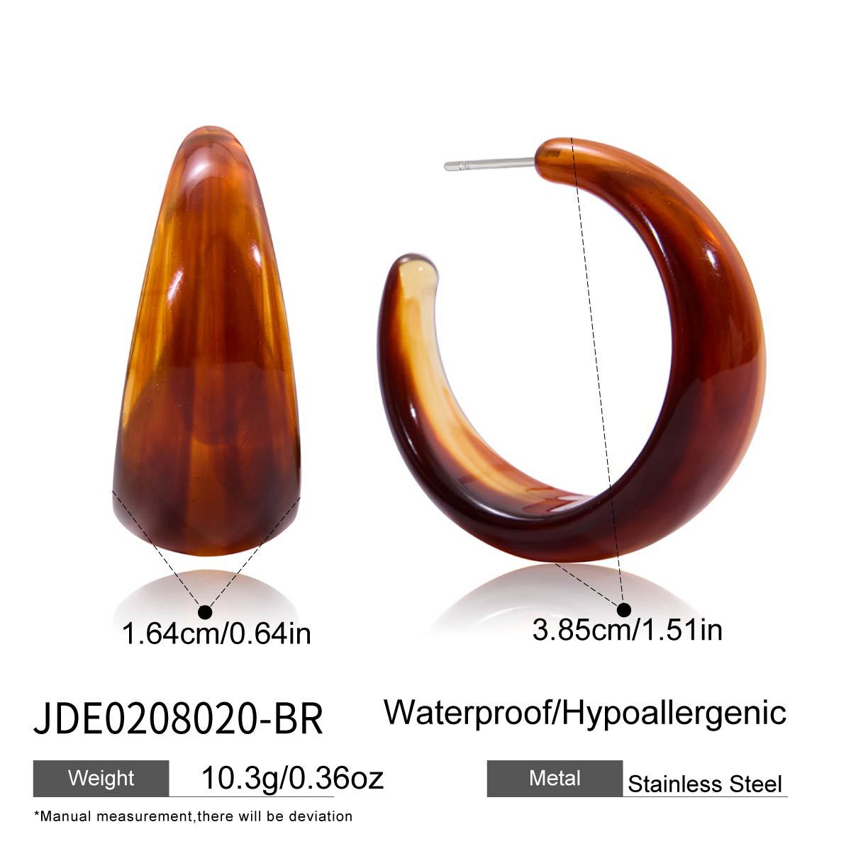 Resin Bracelet Stainless Steel Amber Acrylic Earrings