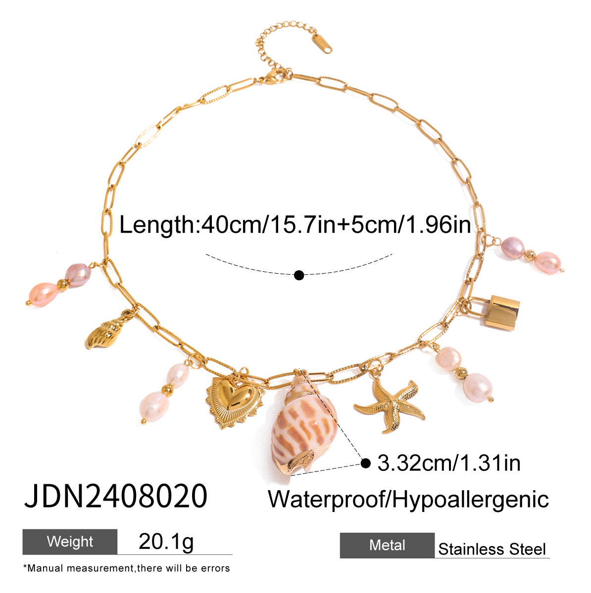 Titanium steel beach resort wind shell necklace