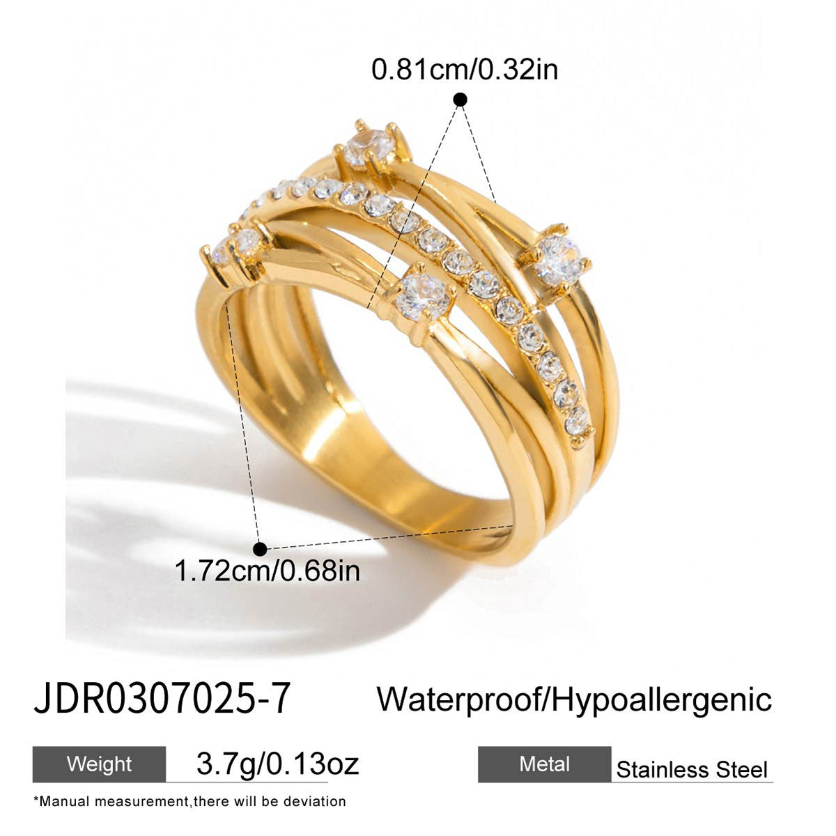Titanium steel non-fading lace ring