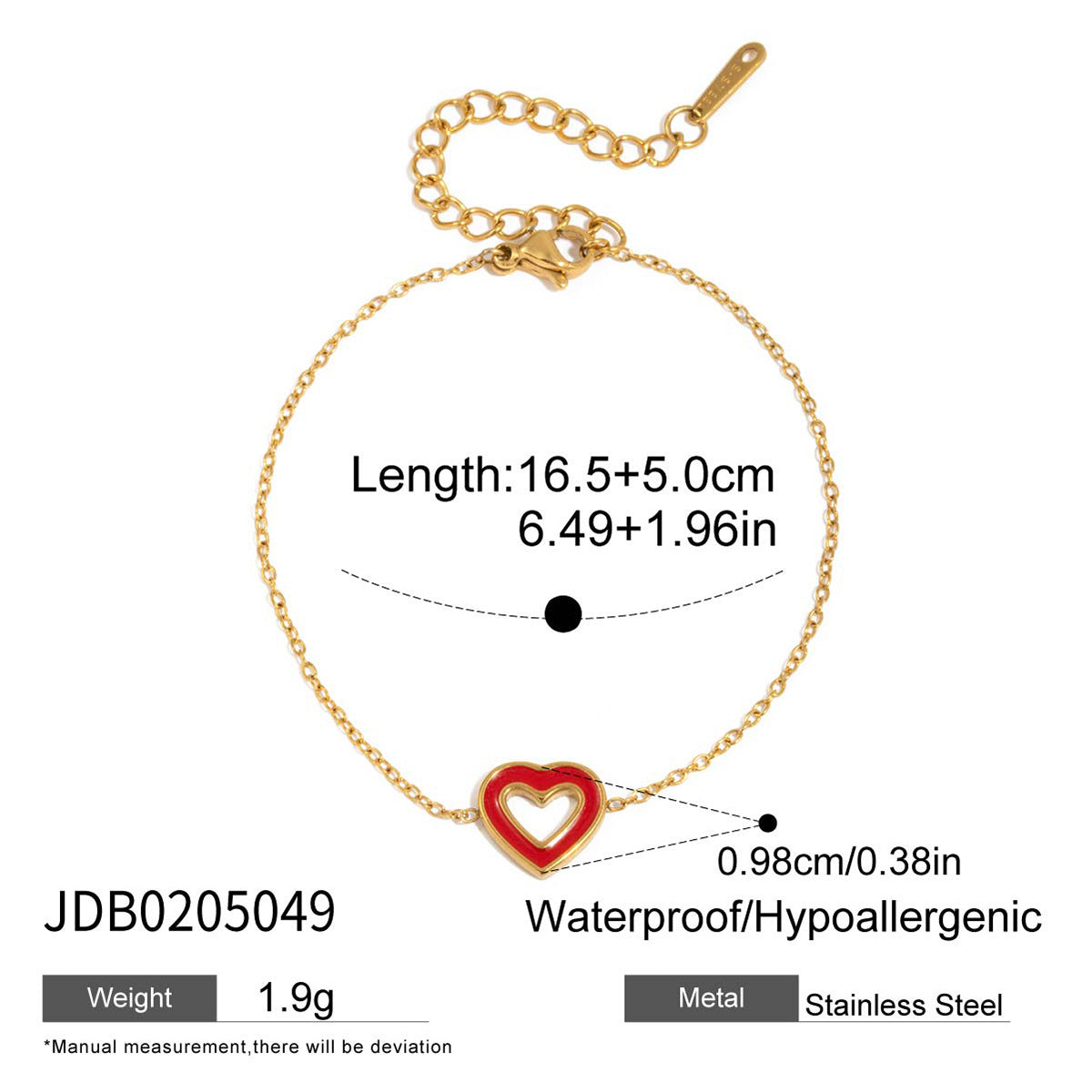 Stainless steel oil drip love bracelet