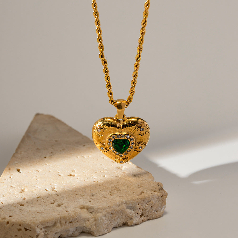 Stainless steel love pendant necklace