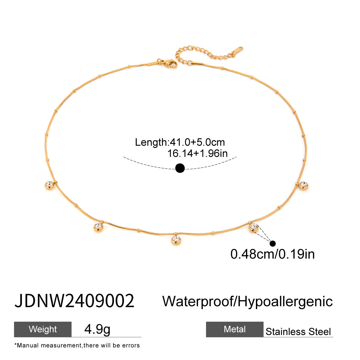 Titanium steel tassel stacked necklace