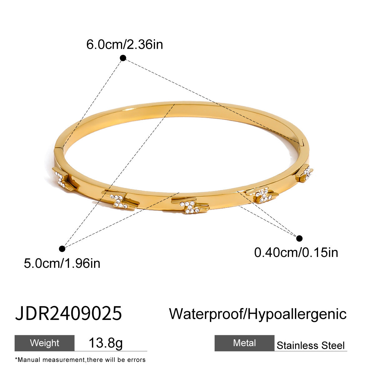 Stainless steel zircon buckle bracelet