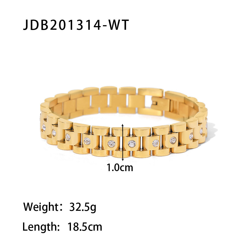 Stainless steel zircon bracelet