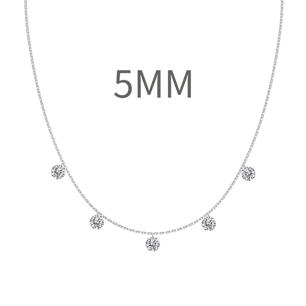 S925 Sterling Silver Tassel Oval Water Drop Wedding Necklace