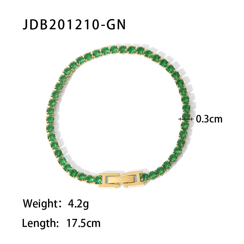 Delicate Stainless Steel Zircon Bracelet