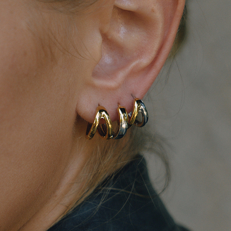 Titanium steel premium sense earrings do not fade earrings