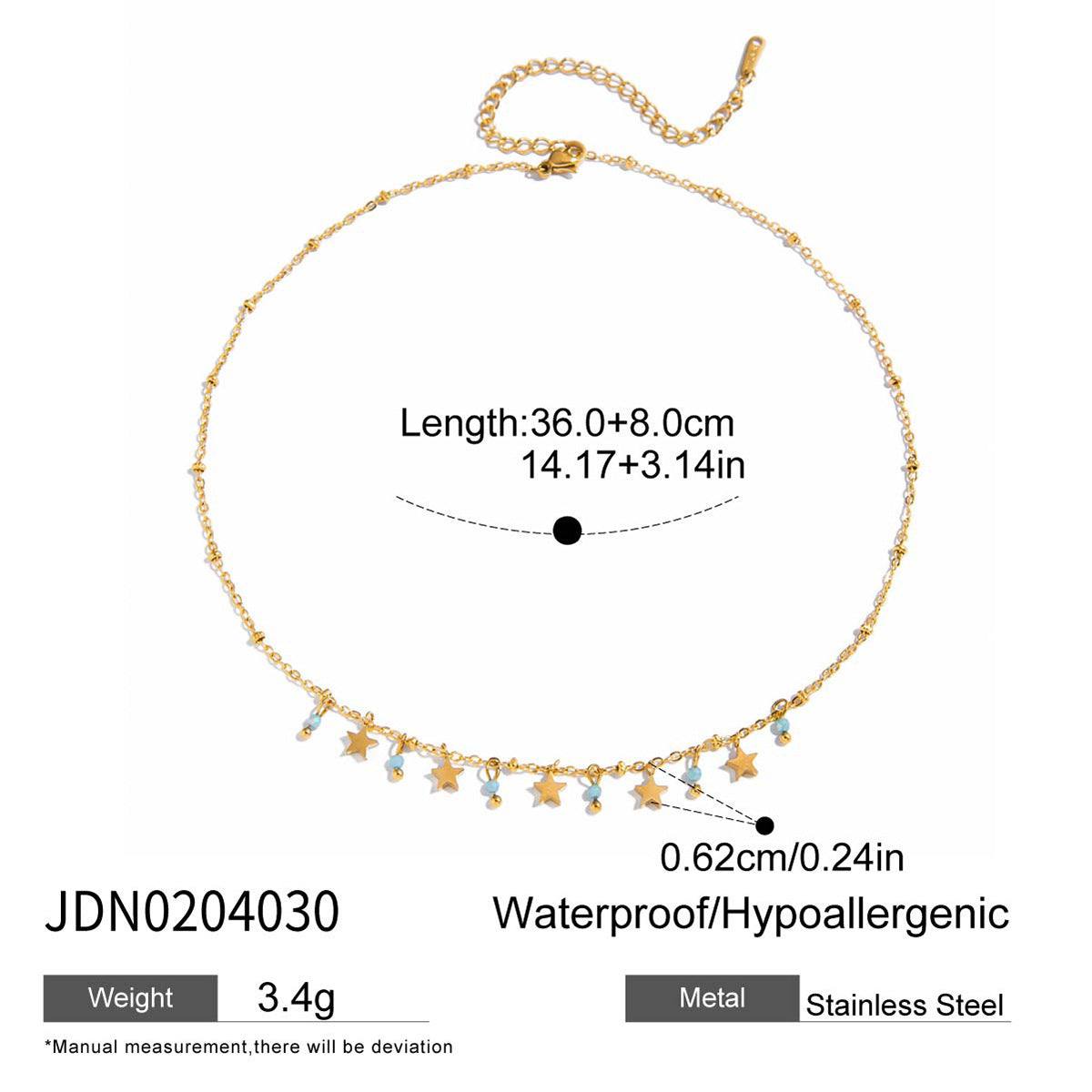 Titanium steel tassel stacked necklace