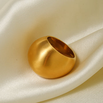 Stainless steel chubby brushed ring
