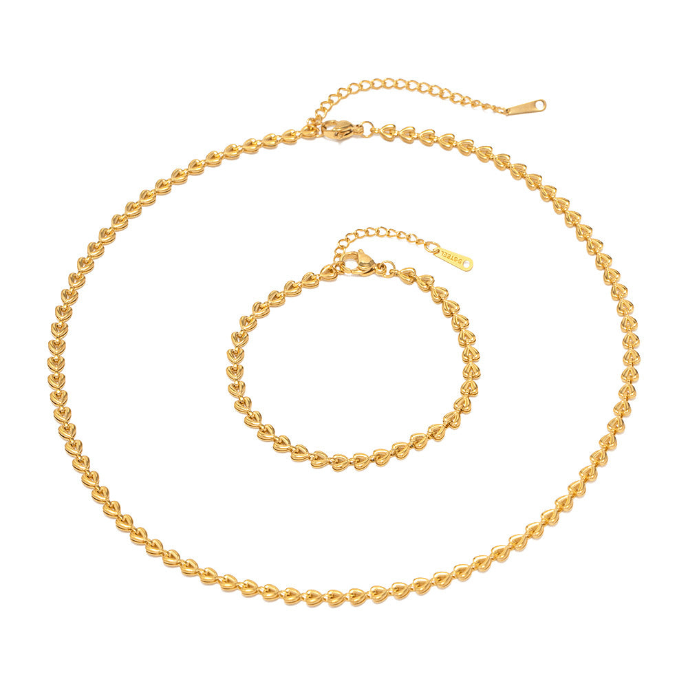 Stainless steel hollow love woven bracelet