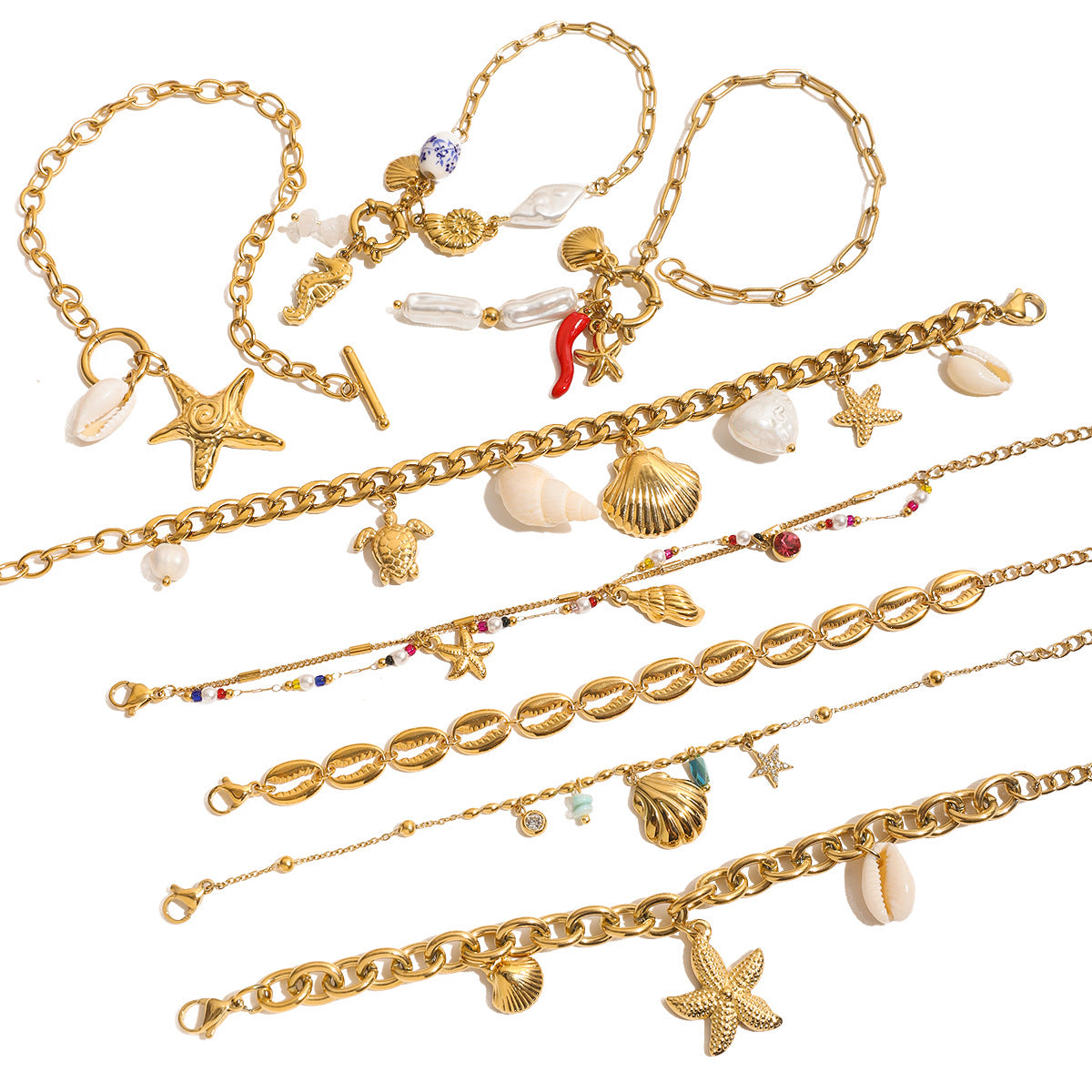 Titanium steel shell holiday wind bracelet