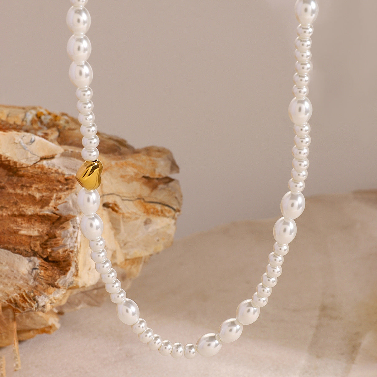 Stainless Steel Pearl Clavicle Chain Necklace