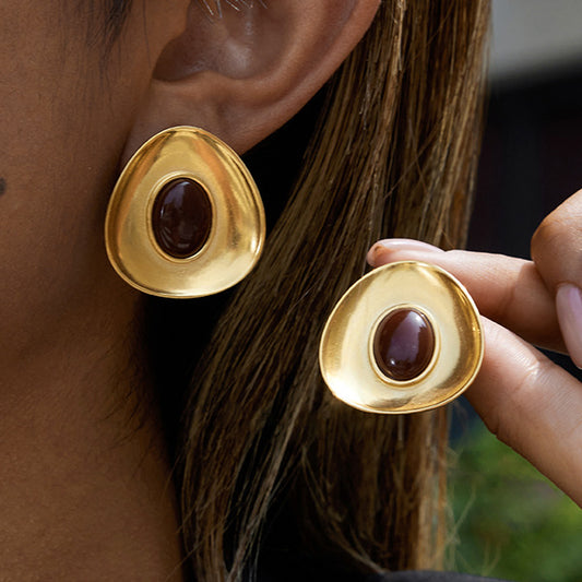 Resin Titanium Steel Stud Earrings