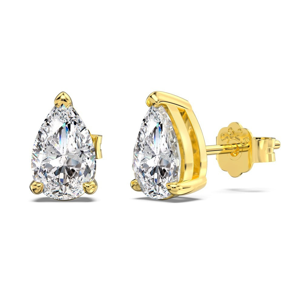 S925 Sterling Silver Gold Miniature Stud Earrings