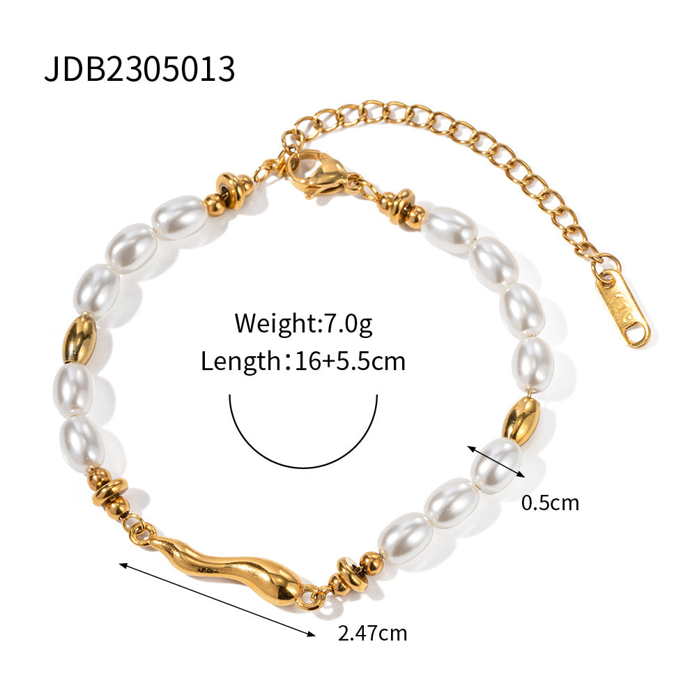 Stainless steel rhinestone buckle bracelet
