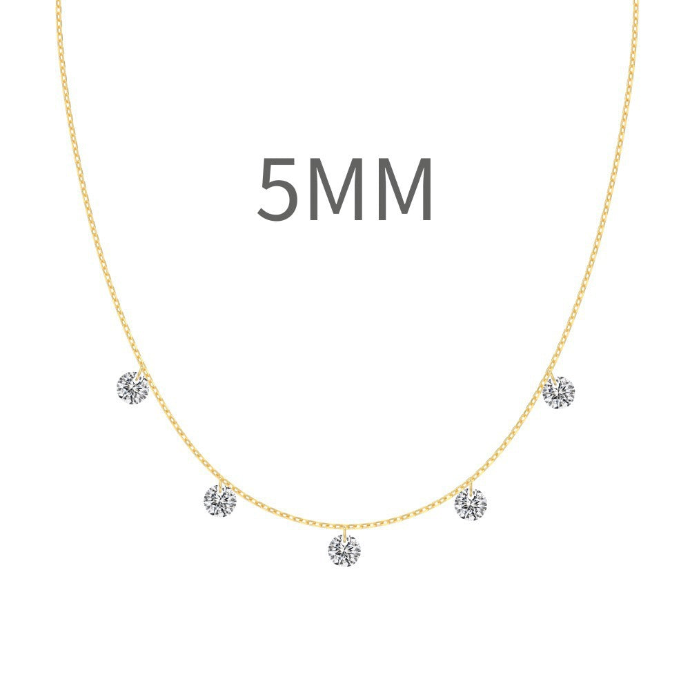 S925 Sterling Silver Tassel Oval Water Drop Wedding Necklace