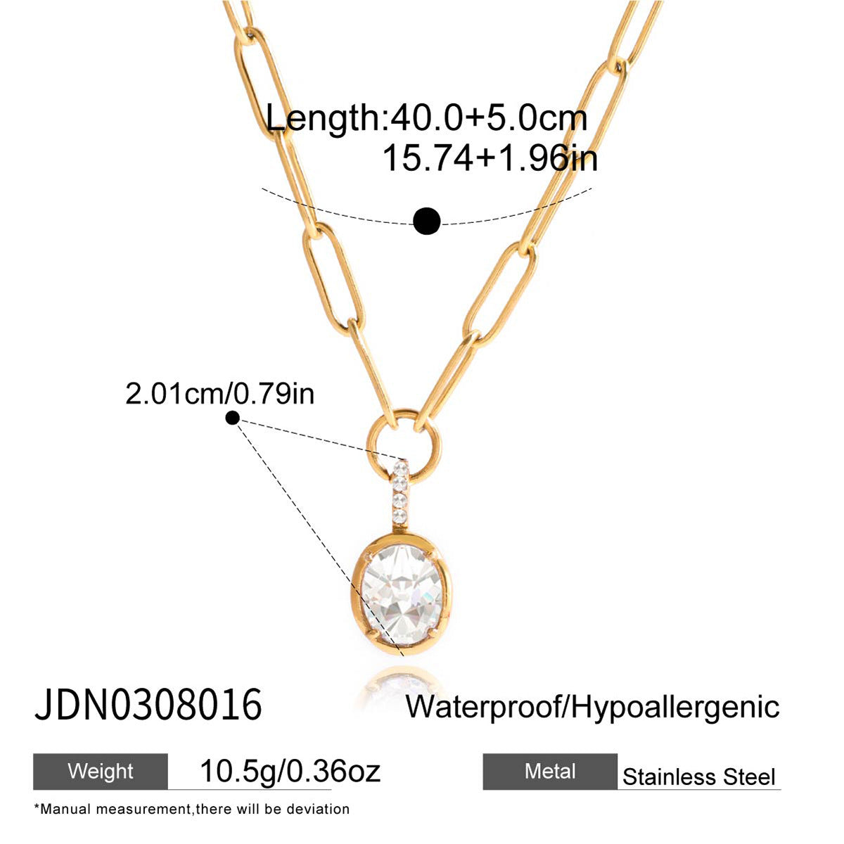Titanium steel zircon non-fading necklace