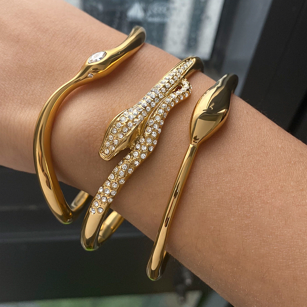Stainless steel snake bracelet