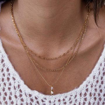 Titanium steel three-layer stacked necklace