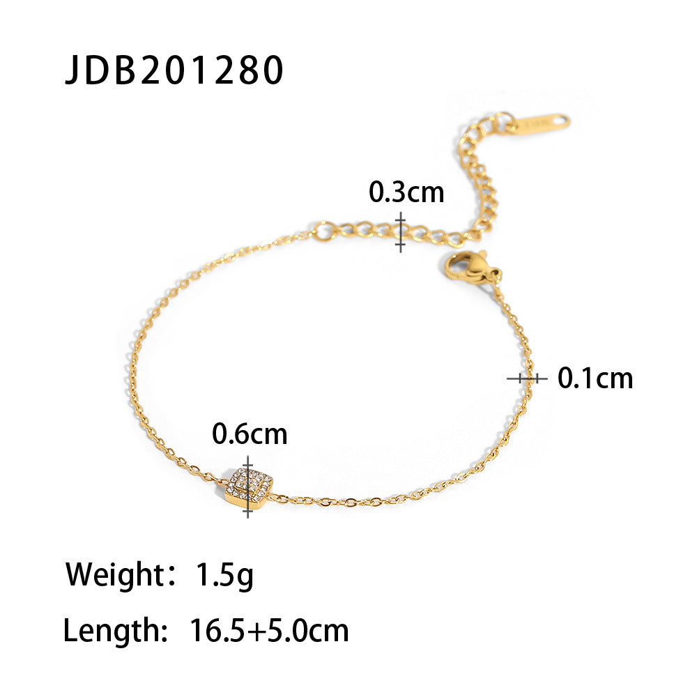 Delicate Stainless Steel Zircon Bracelet