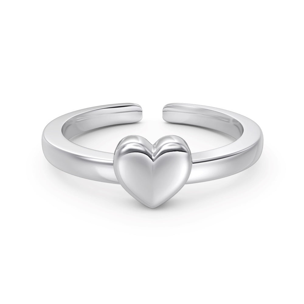 S925 Sterling Silver Vegetarian Ring Cute Stackable Open Ring
