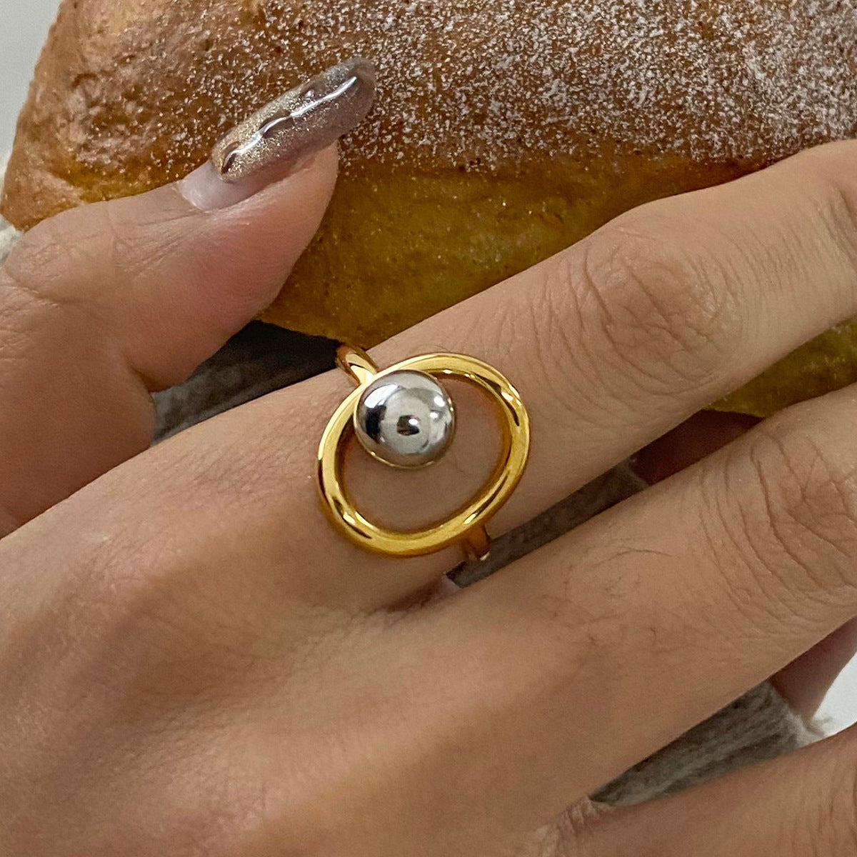 Stainless steel color matching steel ball opening ring